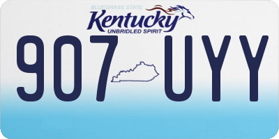 KY license plate 907UYY