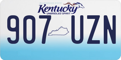 KY license plate 907UZN