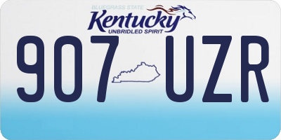 KY license plate 907UZR