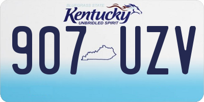 KY license plate 907UZV