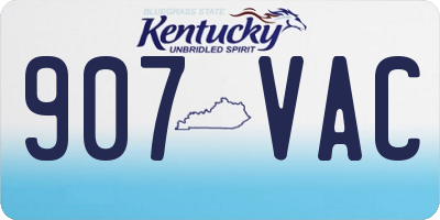 KY license plate 907VAC