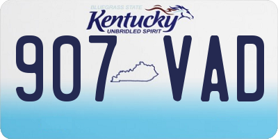 KY license plate 907VAD