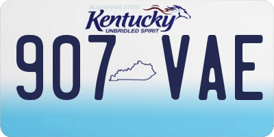 KY license plate 907VAE