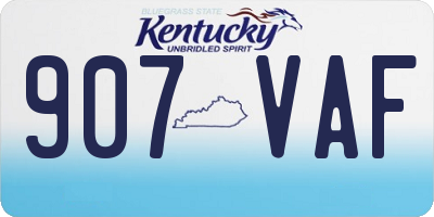 KY license plate 907VAF