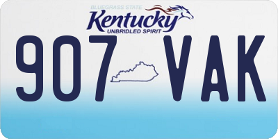 KY license plate 907VAK