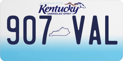 KY license plate 907VAL