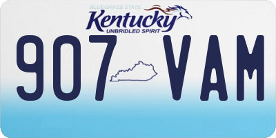 KY license plate 907VAM