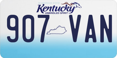 KY license plate 907VAN