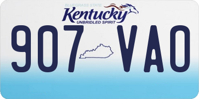 KY license plate 907VAO