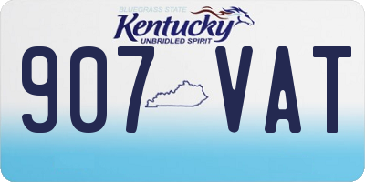 KY license plate 907VAT