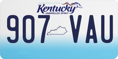KY license plate 907VAU