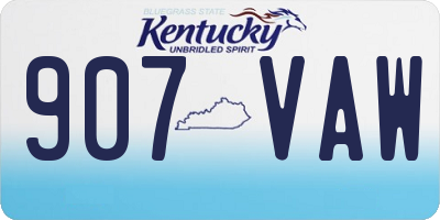 KY license plate 907VAW