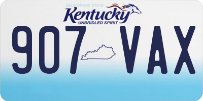 KY license plate 907VAX