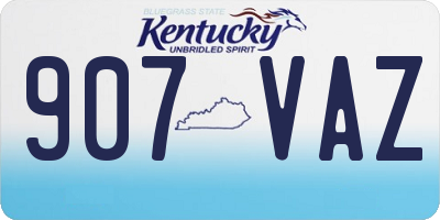 KY license plate 907VAZ