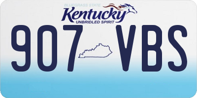 KY license plate 907VBS