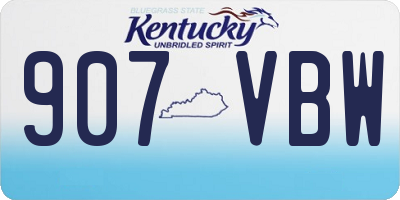 KY license plate 907VBW