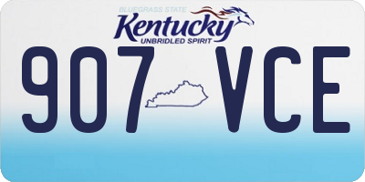 KY license plate 907VCE