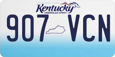 KY license plate 907VCN