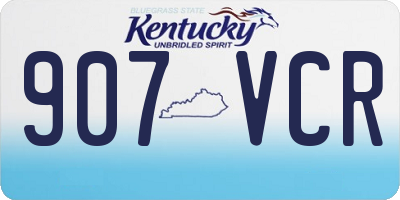 KY license plate 907VCR