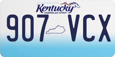 KY license plate 907VCX