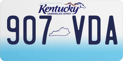 KY license plate 907VDA