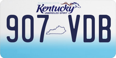 KY license plate 907VDB