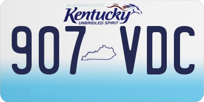 KY license plate 907VDC