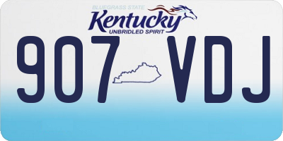 KY license plate 907VDJ