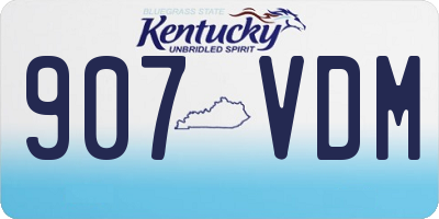 KY license plate 907VDM