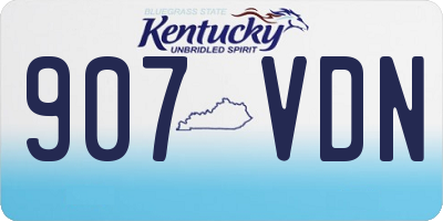 KY license plate 907VDN