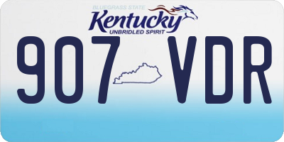 KY license plate 907VDR