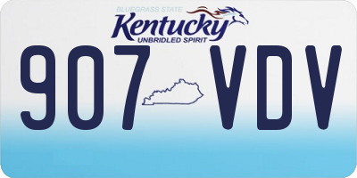 KY license plate 907VDV