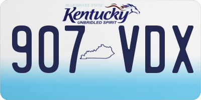 KY license plate 907VDX