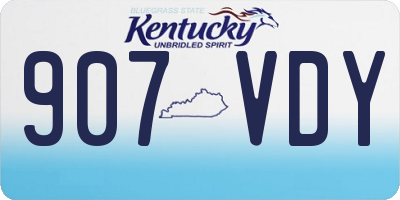 KY license plate 907VDY