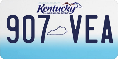 KY license plate 907VEA