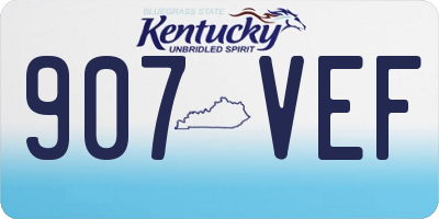 KY license plate 907VEF