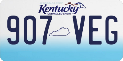 KY license plate 907VEG