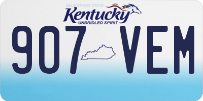 KY license plate 907VEM