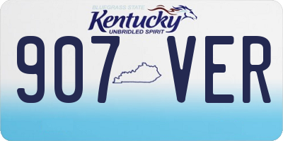 KY license plate 907VER
