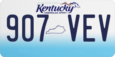 KY license plate 907VEV