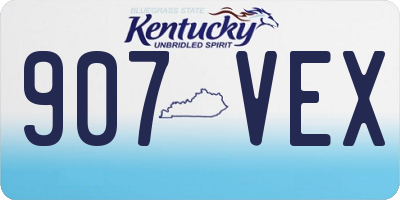 KY license plate 907VEX