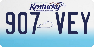 KY license plate 907VEY