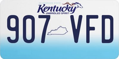 KY license plate 907VFD