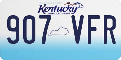 KY license plate 907VFR