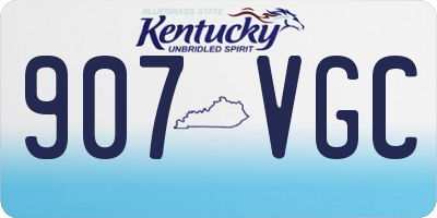 KY license plate 907VGC