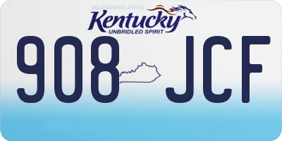 KY license plate 908JCF