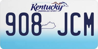 KY license plate 908JCM