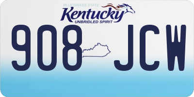 KY license plate 908JCW