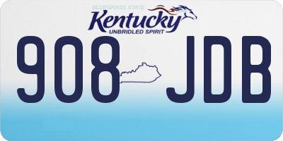 KY license plate 908JDB
