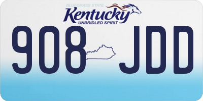 KY license plate 908JDD